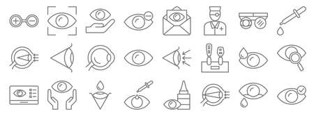 opthalmology line icons. linear set. quality vector line.のイラスト素材