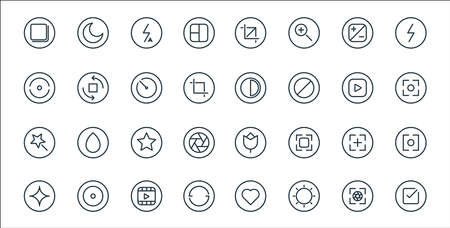 camera line icons. linear set. quality vector line set.のイラスト素材