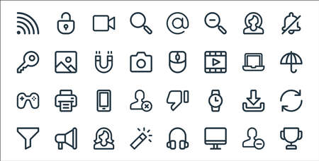 user interface line icons. linear set. quality vector line set.のイラスト素材