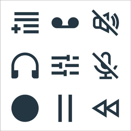 music line icons. linear set. quality vector line set.のイラスト素材