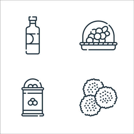 vegan food line icons. linear set. quality vector line set.のイラスト素材