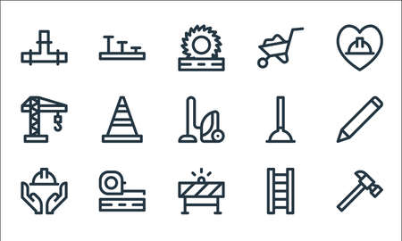 labour day line icons. linear set. quality vector line set.のイラスト素材