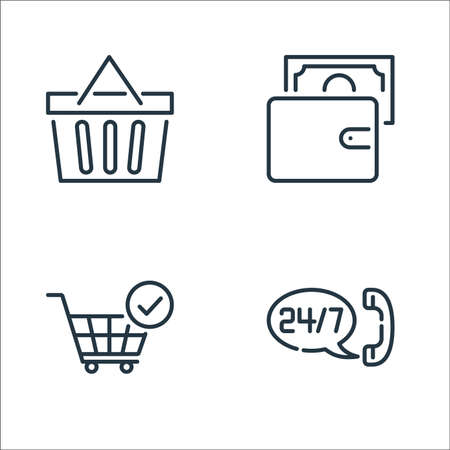 ecommerce line icons. linear set. quality vector line set.のイラスト素材