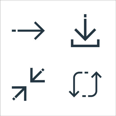 arrows line icons. linear set. quality vector line set such as recycle, shrink, direct downloadのイラスト素材