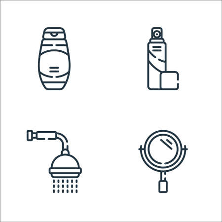 bathroom line icons. linear set. quality vector line set such as mirror, shower, sprayのイラスト素材