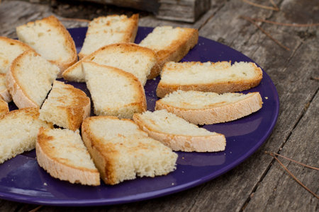 Bread set out for Wine Tasting