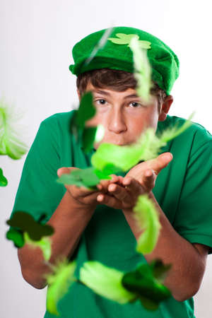 St Patrick s Day Fun with Shamrocksの写真素材