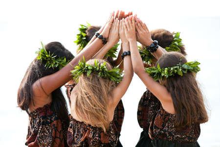 Group of Dancers come together United as a team and friendsの写真素材