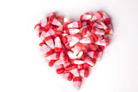 Valentine corn candy in a Heart shape