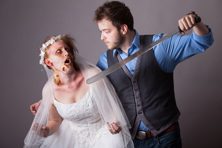 Zombie Bride traped by Man