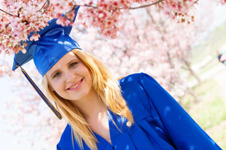 2013 Graduation Pretty Blonde womanの写真素材