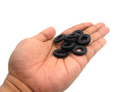 Rubber motorbike spare parts in the palm of your hand