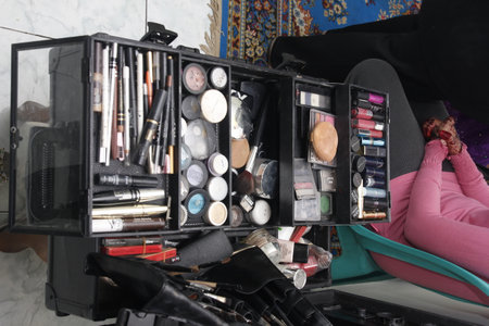 jakarta, indonesia, august 13 2016 : makeup artist equipmentの写真素材