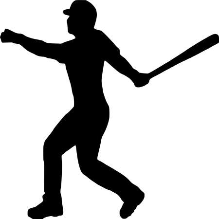 Vector silhouette of Baseball on white backgroundのイラスト素材