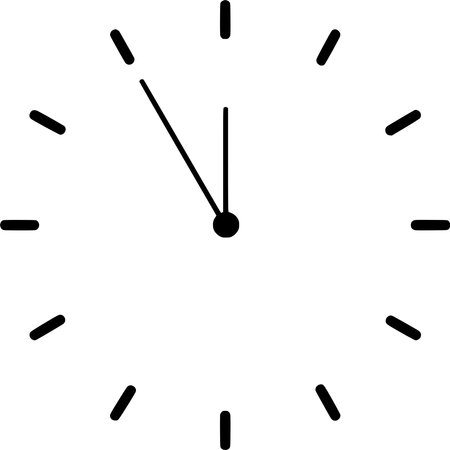 Vector silhouette of Clock on white backgroundのイラスト素材