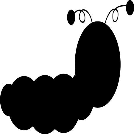 Vector silhouette of Caterpillar on white backgroundのイラスト素材
