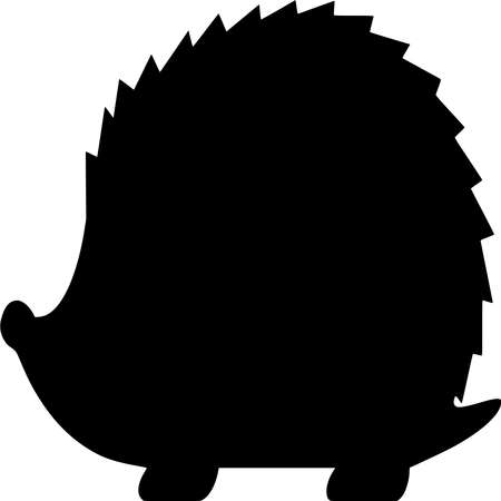 Vector silhouette of Porcupine on white backgroundのイラスト素材