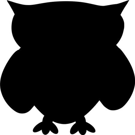 Vector silhouette of Owl on white backgroundのイラスト素材