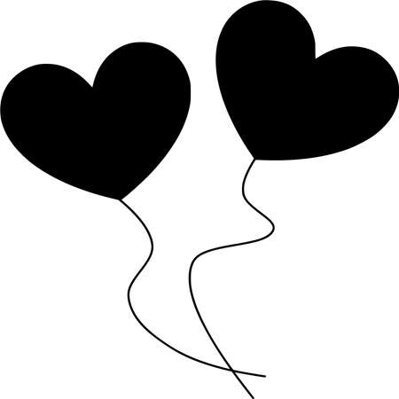 Vector silhouette of love on white backgroundのイラスト素材