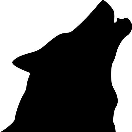 Vector silhouette of Dog on white backgroundのイラスト素材