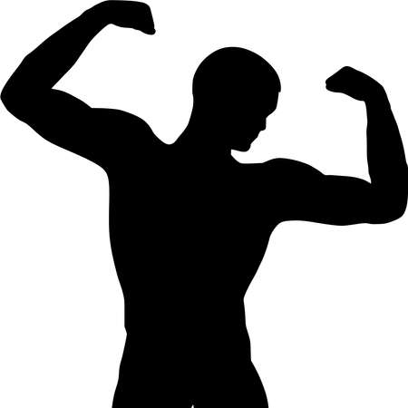 Vector silhouette of Fitness on white backgroundのイラスト素材