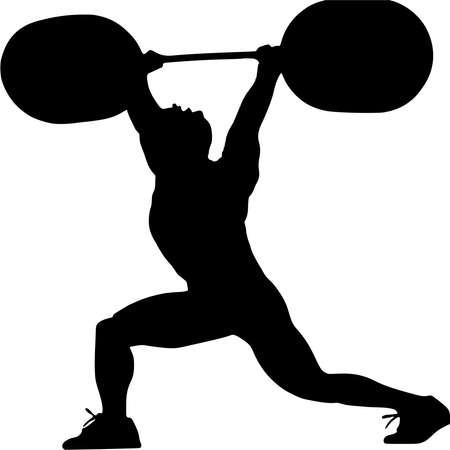 Vector silhouette of lifting weights on white backgroundのイラスト素材