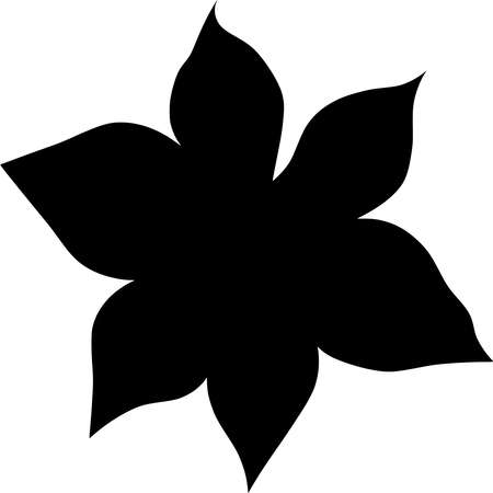 Vector silhouette of Flower on white backgroundのイラスト素材