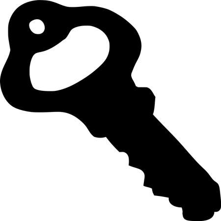 Vector silhouette of Key on white backgroundのイラスト素材