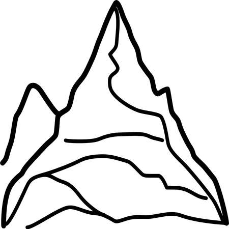 Vector silhouette of Mountain on white backgroundのイラスト素材