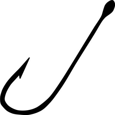 Vector silhouette of Fishing on white backgroundのイラスト素材