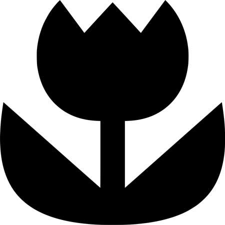 Vector silhouette of Flower on white backgroundのイラスト素材
