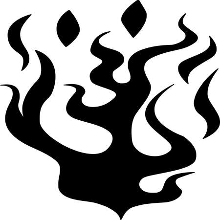 Vector silhouette of Flame on white backgroundのイラスト素材