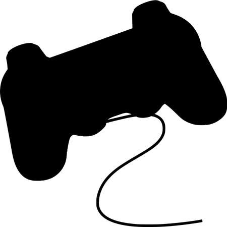 Vector silhouette of Game Controller on white backgroundのイラスト素材