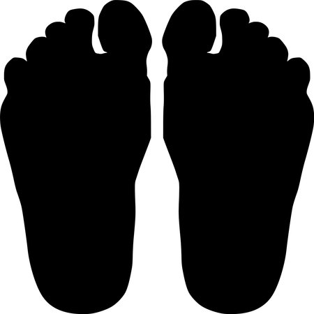 Vector silhouette of Foot Print on white backgroundのイラスト素材