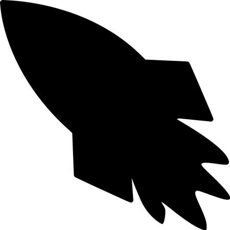 Vector silhouette of Rocket on white backgroundのイラスト素材