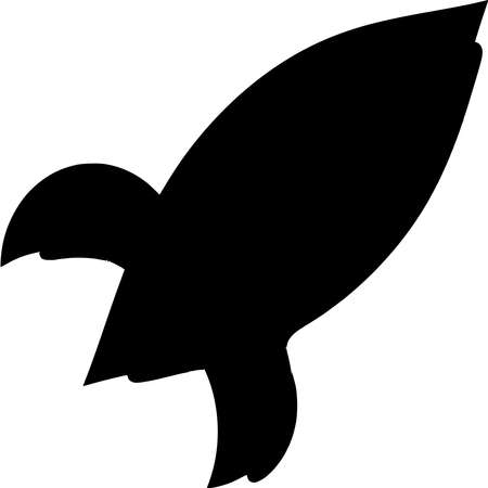 Vector silhouette of Rocket on white backgroundのイラスト素材