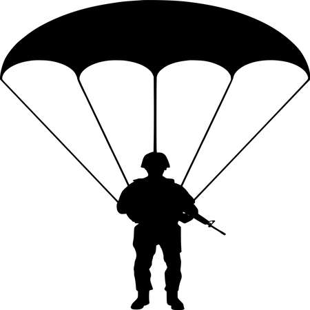 Vector silhouette of Soldier on white backgroundのイラスト素材