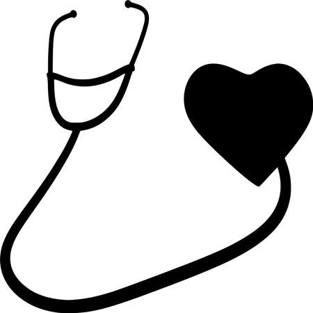 Vector silhouette of Stethoscope on white backgroundのイラスト素材