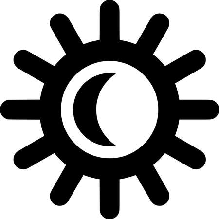 Vector silhouette of Sun on white backgroundのイラスト素材