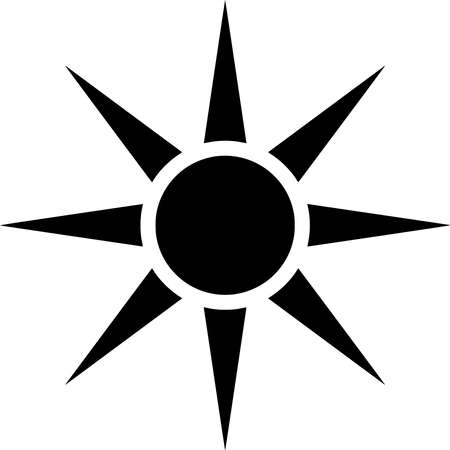 Vector silhouette of Sun on white backgroundのイラスト素材