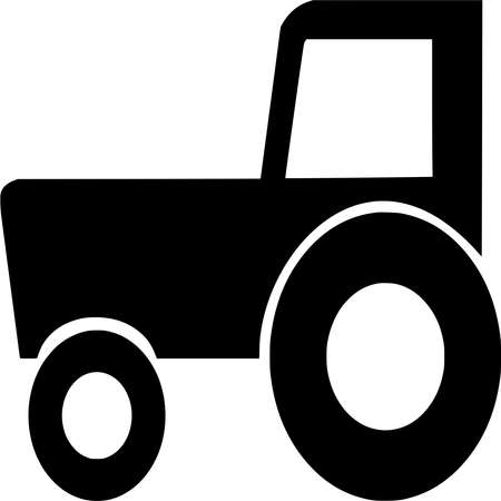 Vector silhouette of Tractor on white backgroundのイラスト素材