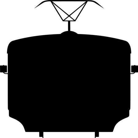 Vector silhouette of Train on white backgroundのイラスト素材