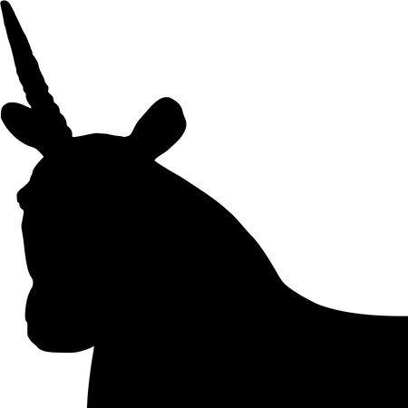 Vector silhouette of Unicorn on white backgroundのイラスト素材