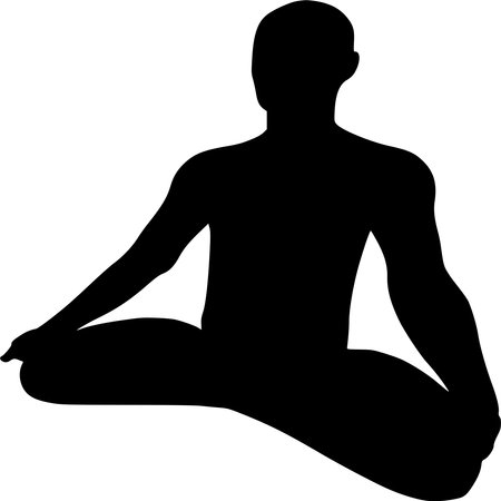 Vector silhouette of Yoga on white backgroundのイラスト素材