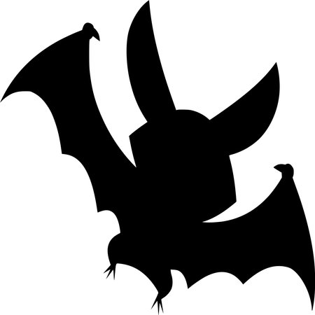 Vector silhouette of Bat on white backgroundのイラスト素材