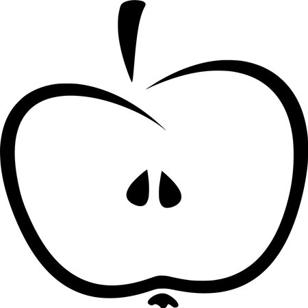 Vector silhouette of Apple on white backgroundのイラスト素材