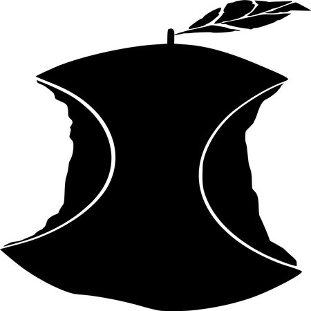 Vector silhouette of Apple on white backgroundのイラスト素材