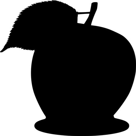 Vector silhouette of Apple on white backgroundのイラスト素材