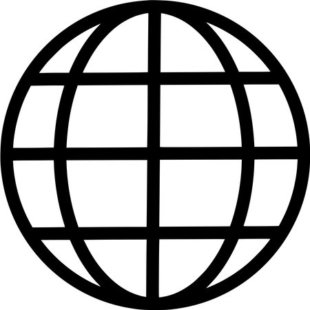 Vector silhouette of Globe on white backgroundのイラスト素材