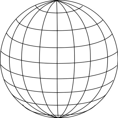 Vector silhouette of Globe on white backgroundのイラスト素材